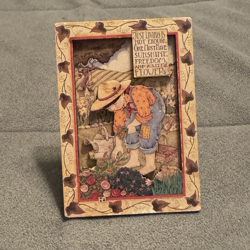 Vintage Mary Engelbreit 3D Cards To Keep Magnet Just Living Is Not Enough 3"